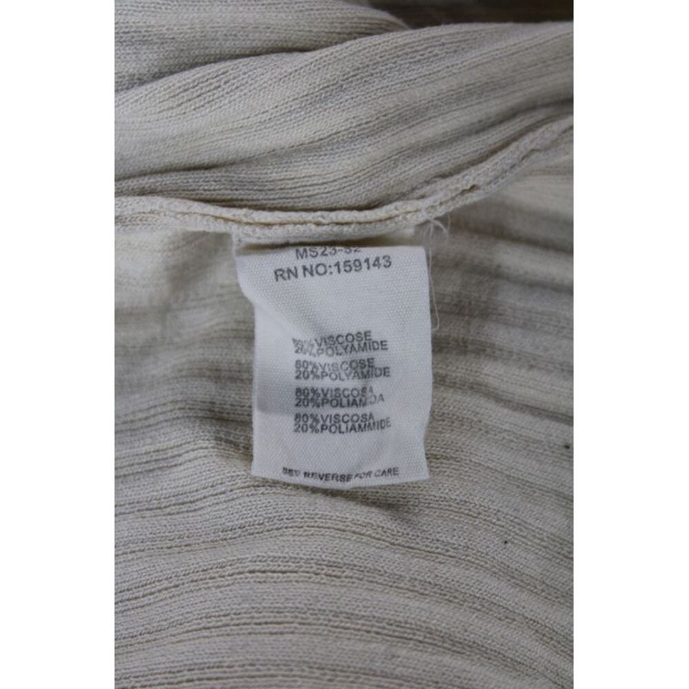 FRNCH Womens Basic Striped Beige Tank Viscose Round Neck Size M